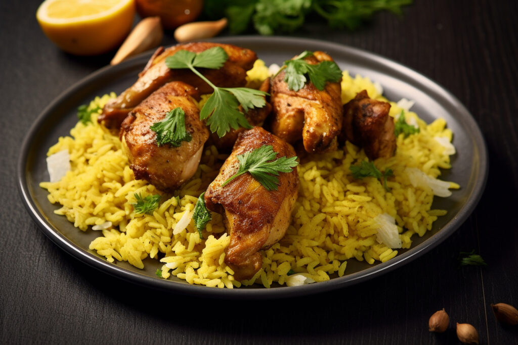 Curry de poulet et riz basmati