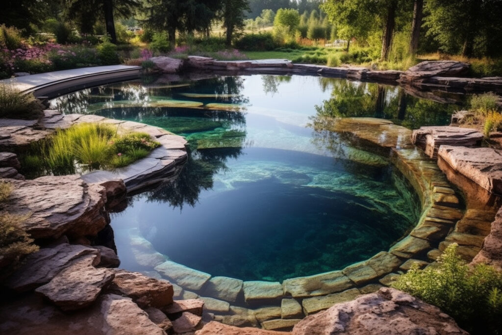 bÃ©lier hydroliqueremplissant une piscine naturelle