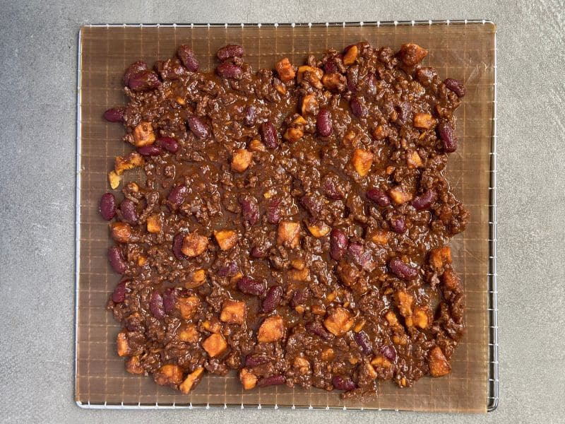 dark chocolate chili, backpacking chili, dehydrated backpacking meals